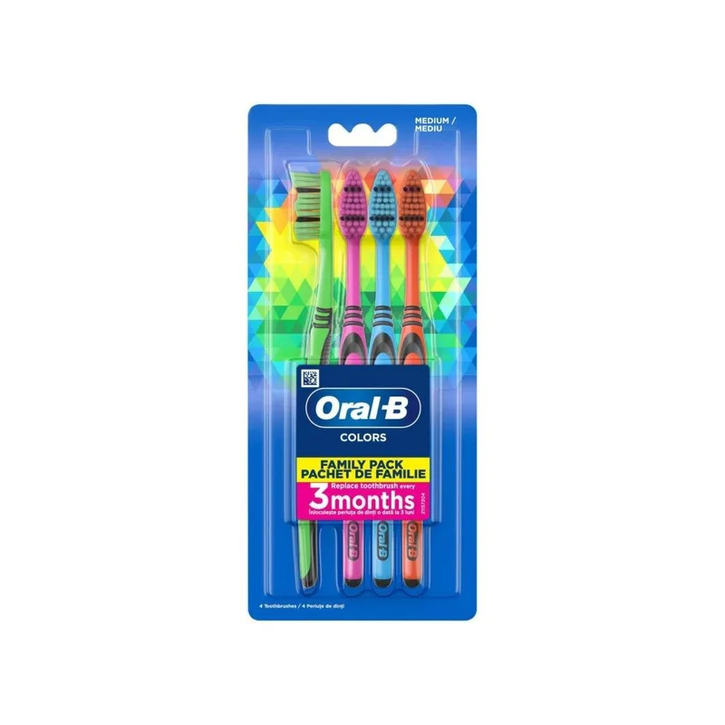 Oral B Οδοντόβουρτσα 123 Colors Family Pack Μέτρια 4τμχ