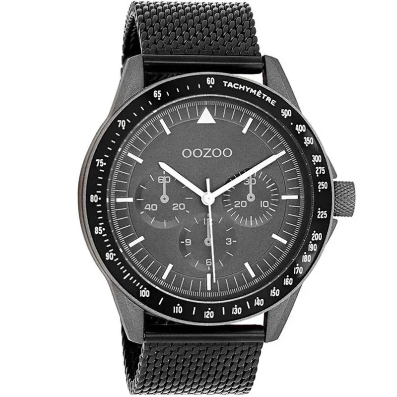 Ανδρικό ρολόι OOZOO TimePieces Black Metallic Bracelet C11114 C11114 Ατσάλι
