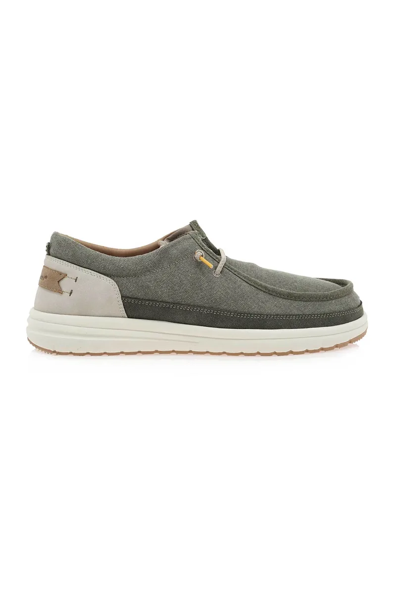 Renato Garini ανδρικά loafers μονόχρωμα με κορδόνια - W589S77010S8 Χακί