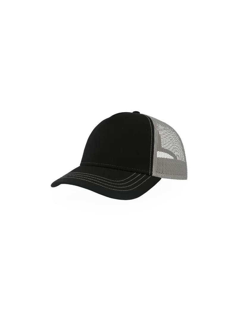 Πεντάφυλλο καπέλο τζόκεϊ με δίχτυ Atlantis S-Rapper Canvas Black/Grey