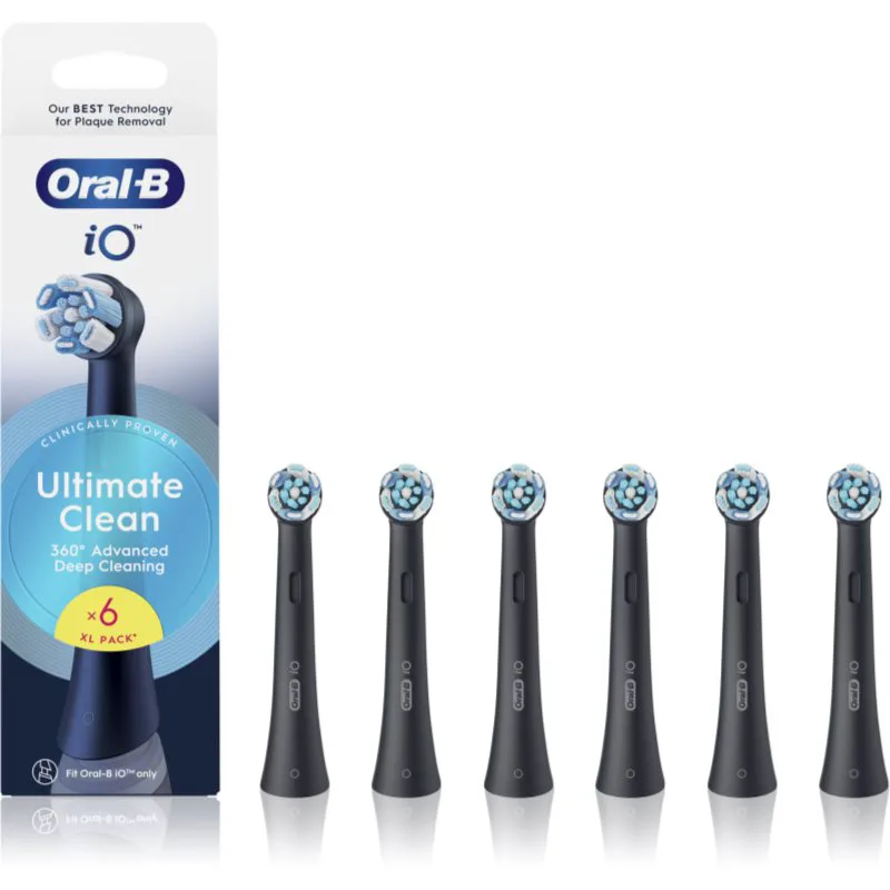 Oral-B iO Ultimate Clean ανταλλακτική κεφαλή για οδοντόβουρτσα Black 6 τμχ
