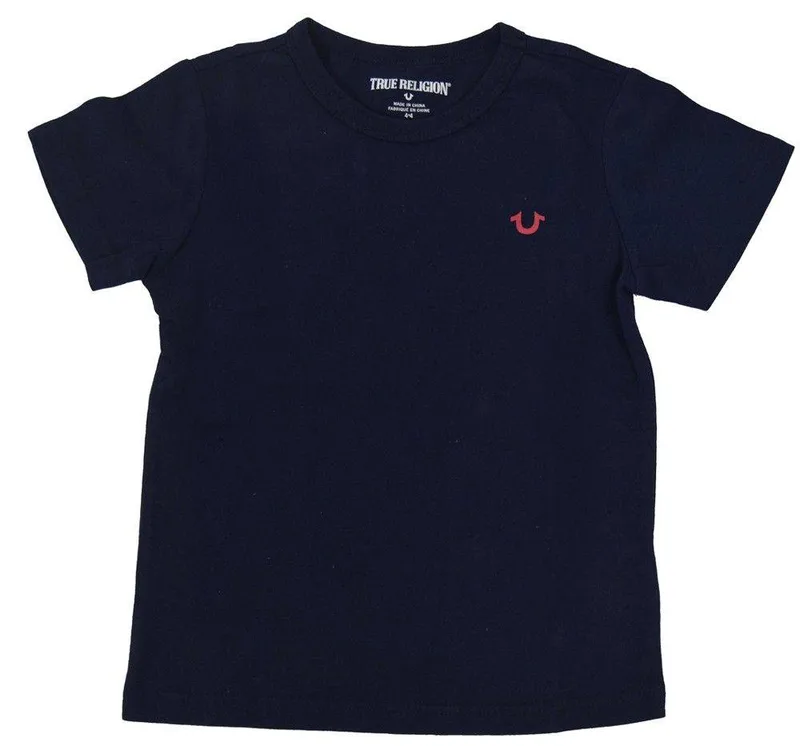 T-SHIRT TRUE RELIGION BRANDED LOGO TR136TE39 ΣΚΟΥΡΟ ΜΠΛΕ (110ΕΚ.)-(4-5 ΕΤΩΝ)
