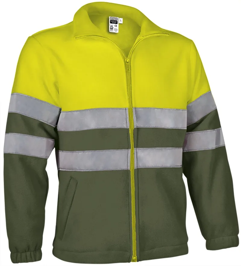 Hi-Vis Fleece Jacket AIRPORT Valento FPVAAIRAK Fluo Yellow-Military Green