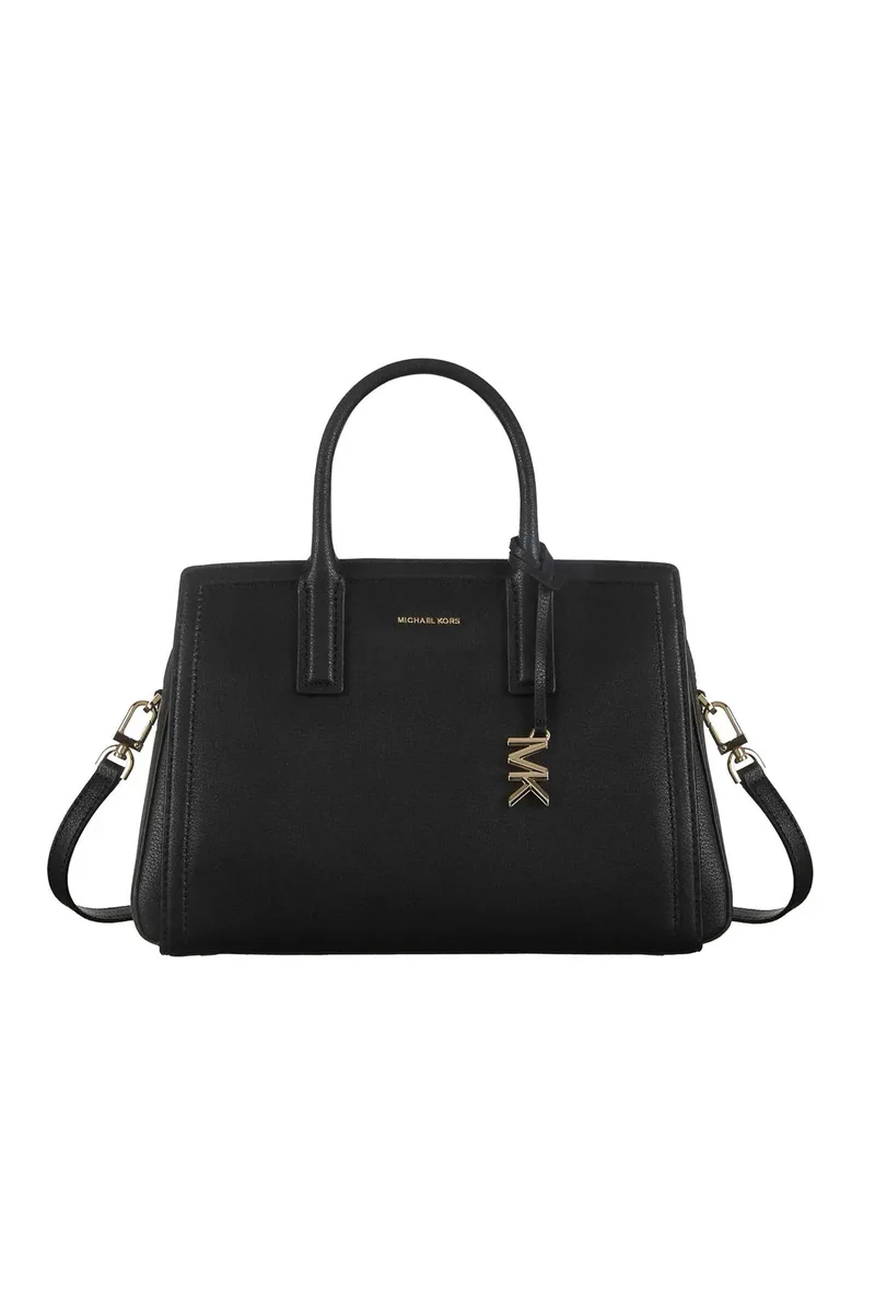 Michael Kors γυναικεία δερμάτινη τσάντα χειρός με μεταλλικό λογότυπο "Laila" - 30R5G9IS6L Μαύρο