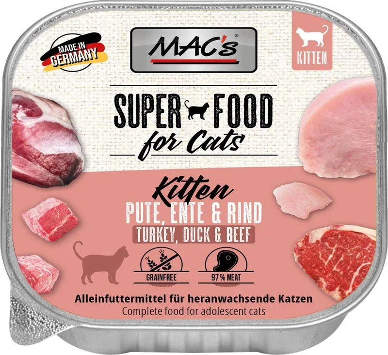 ΔΙΣΚΑΚΙ ΓΑΤΑΣ MACS TRAY KITTEN ΓΑΛΟΠΟΥΛΑ ΠΑΠΙΑ - ΜΟΣΧΑΡΙ (100GR)