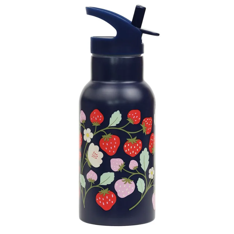 Παγούρι - Θερμός 350ml Με Καλαμάκι Α Little Lovely Company Strawberries DBSSST69