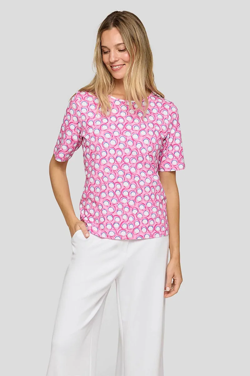 Rabe γυναικεία μπλούζα με all-over print - 56-117376 Ροζ