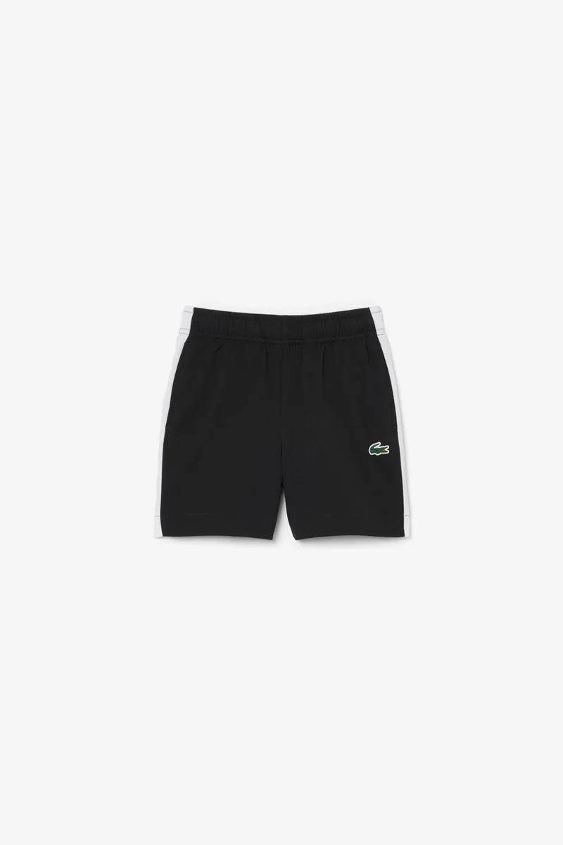 Lacoste παιδικό σορτς Ultra Dry με contrast ρίγα με λογότυπο - GJ6313 Μαύρο