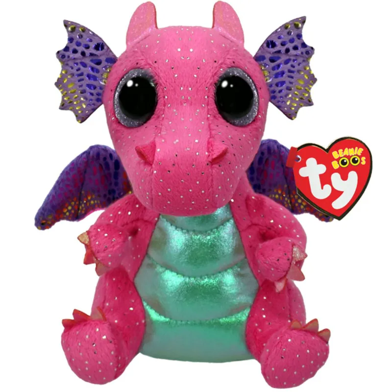 Ty Beanie Babies Spitfire Plushie Λούτρινο Παιδικό Παιχνίδι Ρόζ Δράκος 1 Τεμάχιο