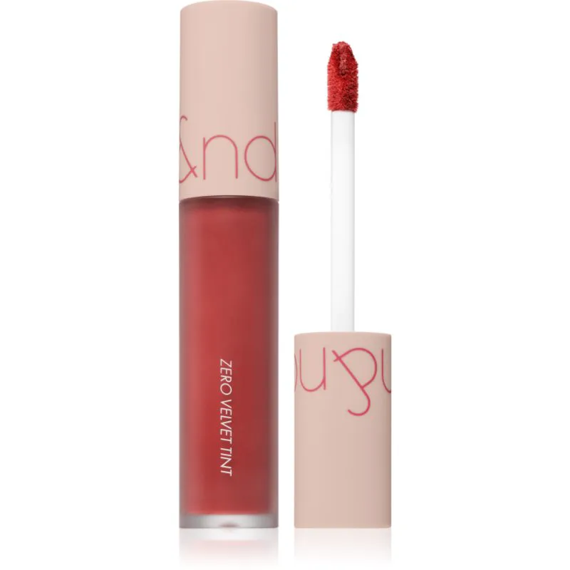 rom&nd Zero Velvet Tint κρεμώδες κραγιόν με ματ αποτελέσματα απόχρωση #16 Burny Nude 5,5 γρ