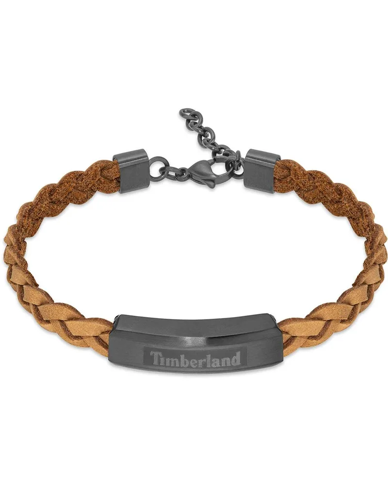 TIMBERLAND Βραχιόλι από ανοξείδωτο ατσάλι & δέρμα Brown TDAGB0002103
