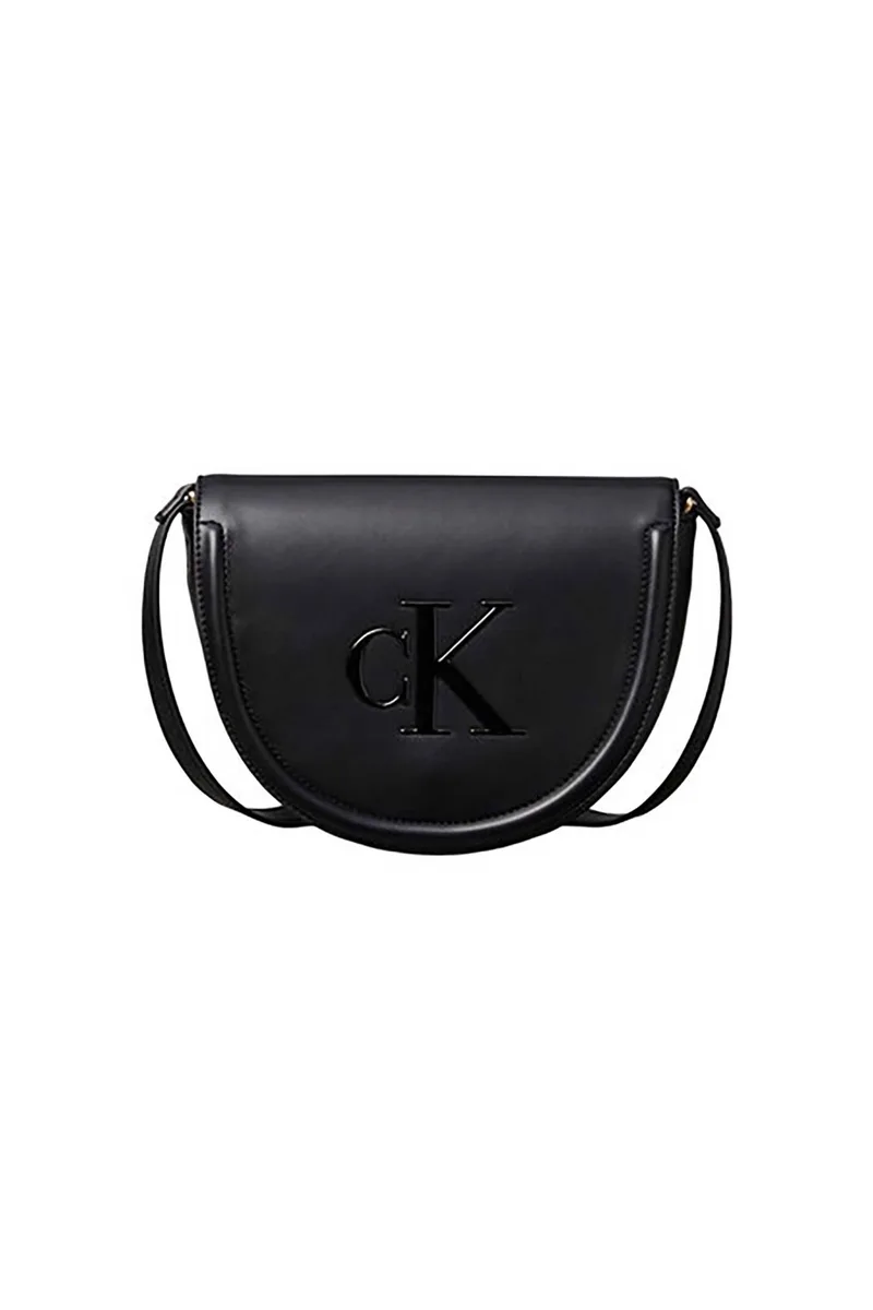 Calvin Klein Jeans γυναικεία τσάντα crossbody με ανάγλυφο λογότυπο - LV04F3221G Μαύρο