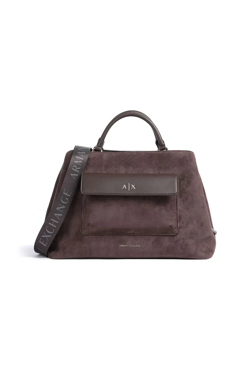 Armani Exchange γυναικεία τσάντα shopper μονόχρωμη - XW001542AF22630 Καφέ