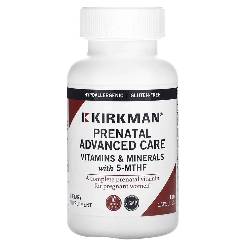 Kirkman Prenatal Advanced Care with 5-MTHF (120 vcaps) - Προγεννητική πολυβιταμίνη