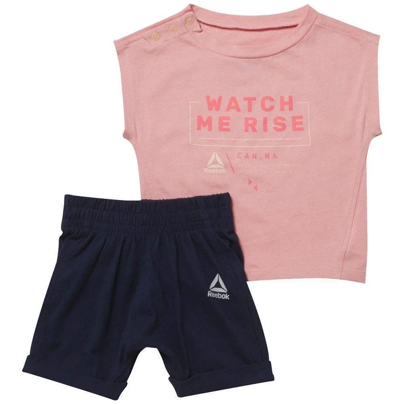 ΣΕΤ REEBOK SJ SS SET ΡΟΖ/ΜΠΛΕ ΣΚΟΥΡΟ (3-6 ΜΗΝΩΝ)