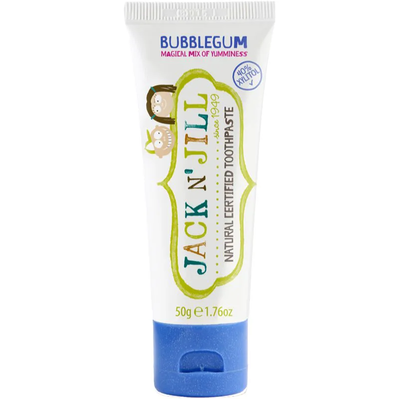 Jack N’ Jill Toothpaste φυσική οδοντόπαστα για τα παιδιά γεύση Bubblegum 50 γρ