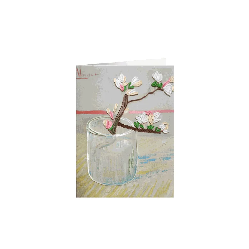 Origamo Κάρτα Ευχετήρια Quilling Κλαδί Αμυγδαλιάς Van Gogh 18.5x14 cm Filigrana VG011