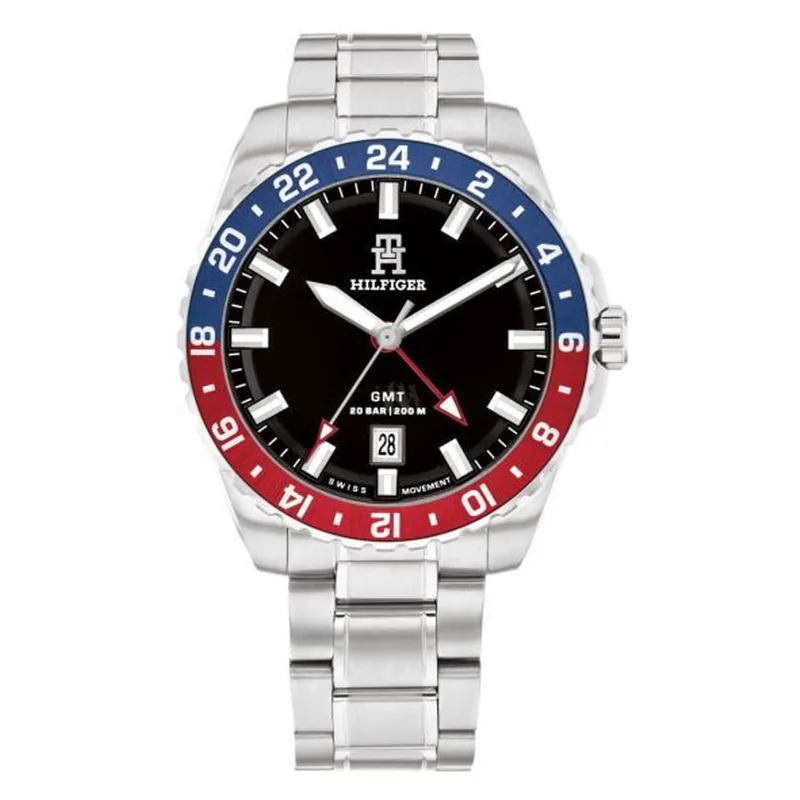 TOMMY HILFIGER Lance GMT Silver Stainless Steel Bracelet 1792131