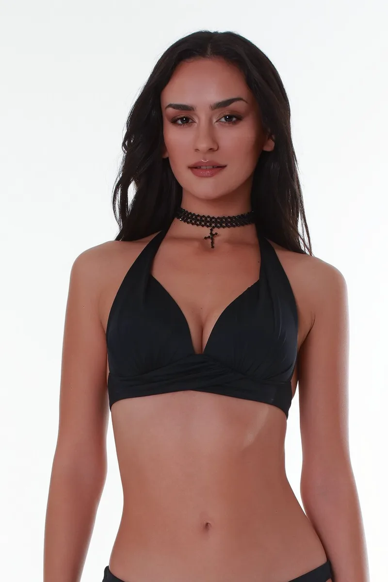 Bluepoint γυναικείο μαγιό bikini τρίγωνο δετό με push up ενίσχυση ''Solids''-26066094-02