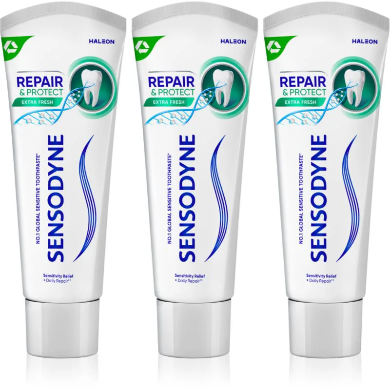Sensodyne Repair & Protect Extra Fresh οδοντόκρεμα για την προστασία δοντιών και των ούλων 3x75 ml