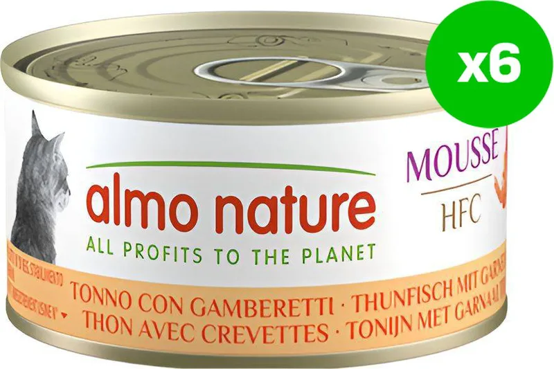 ΚΟΝΣΕΡΒΑ ΓΑΤΑΣ ALMO NATURE ΤΟΝΟΣ ΓΑΡΙΔΕΣ (6 X 70GR)