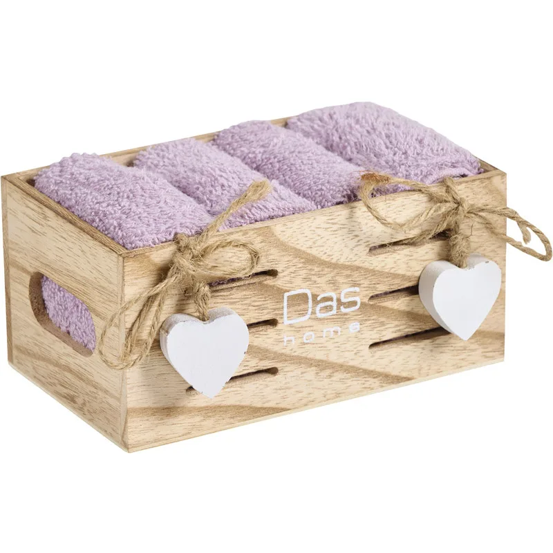 Λαβέτες Χεριών Σετ 4τμχ Das Home Soft 4007 Lilac 30x30