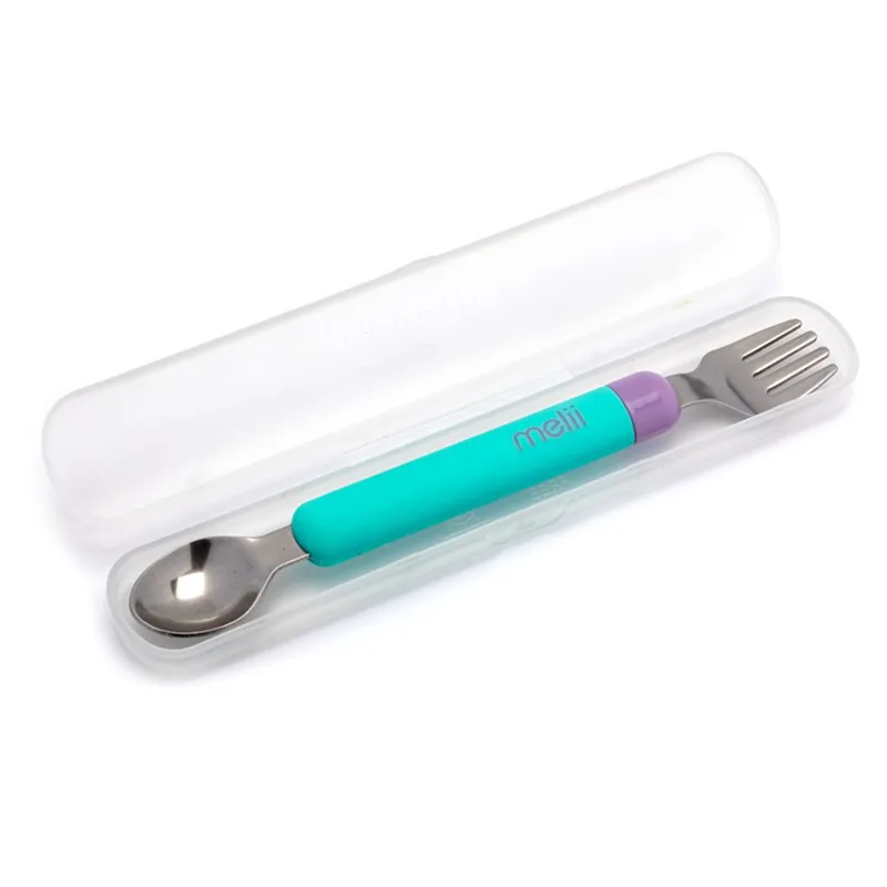 Σετ Κουτάλι & Πιρούνι Σε Θήκη Ανοξείδωτο Spork On the Go Melii MEL11200 (Υλικό: Ανοξείδωτο) - Melii - MEL11200