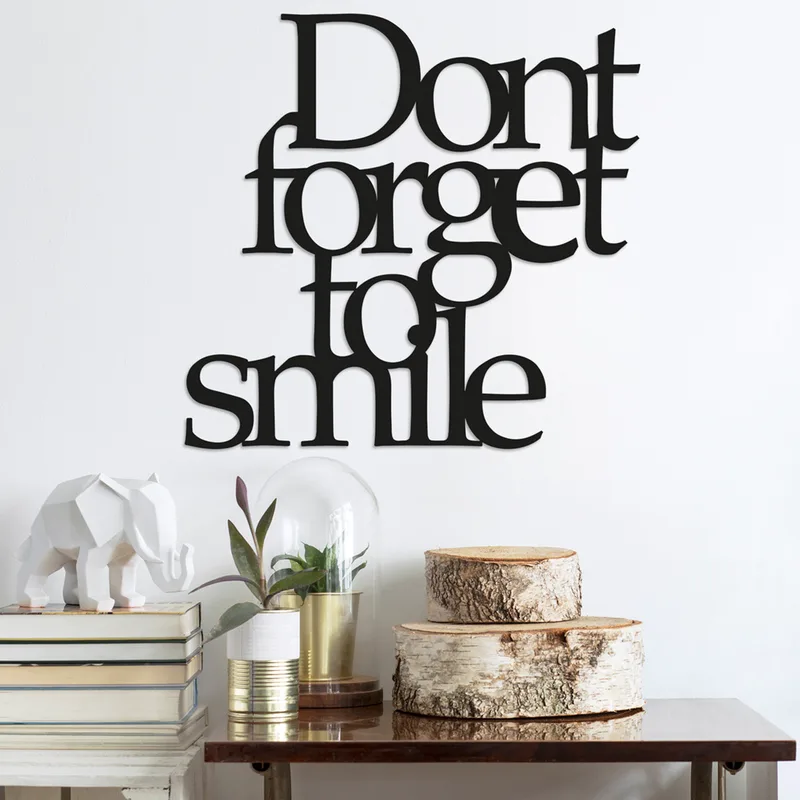 Μεταλλικό Διακοσμητικό Τοίχου Dont Forget To Smile 891Tnl1107 70x67 cm