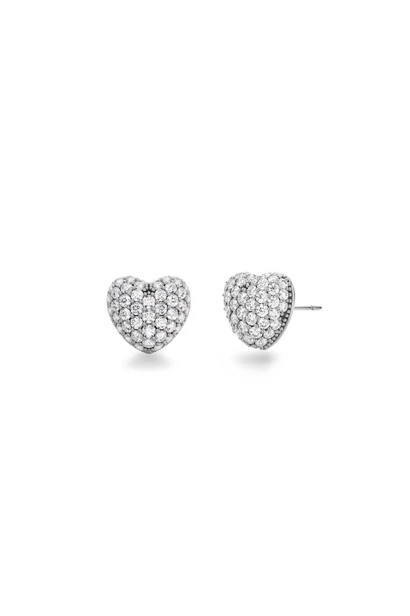 EDBLAD γυναικεία σκουλαρίκια "Heart Studs Sparkle Silver" - 127002