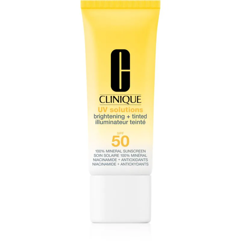 Clinique Sun UV Solutions Brightening Tinted Sunscream SPF50 λαμπρυντική κρέμα τονισμού απόχρωση 01 Light 40 ml