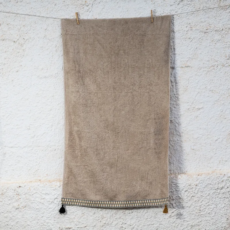 Πετσέτα Θαλάσσης (80x160) White Fabric Dawnelle Μπεζ