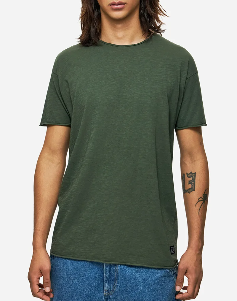 DIRTY LAUNDRY RELAXED SLEEVES T-SHIRT DLMT000637-KHAKI Khaki