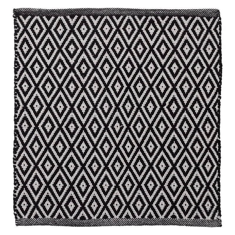 Ταπέτο Μπάνιου Υφαντό Βαμβακερό 60x60εκ. Trellis Black Sealskin 800107 (Ύφασμα: Βαμβάκι 100%, Χρώμα: Μαύρο) - sealskin - sl-800107