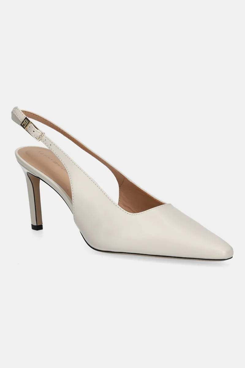 Δερμάτινες γόβες Tommy Hilfiger SQUARED TOE HIGH HEEL SLINGBACK