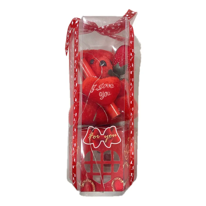 Λούτρινο Αρκουδάκι Αγάπης Κόκκινο Valentine's Day Gift Box με Φως