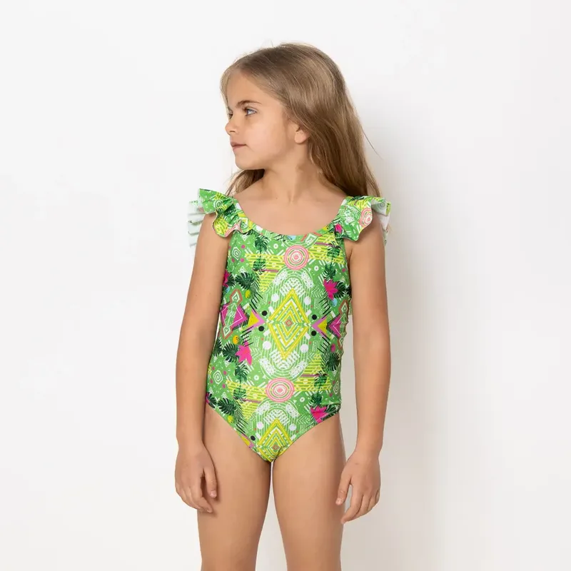 Girl’s One Piece Swimsuit Pleated Revolva