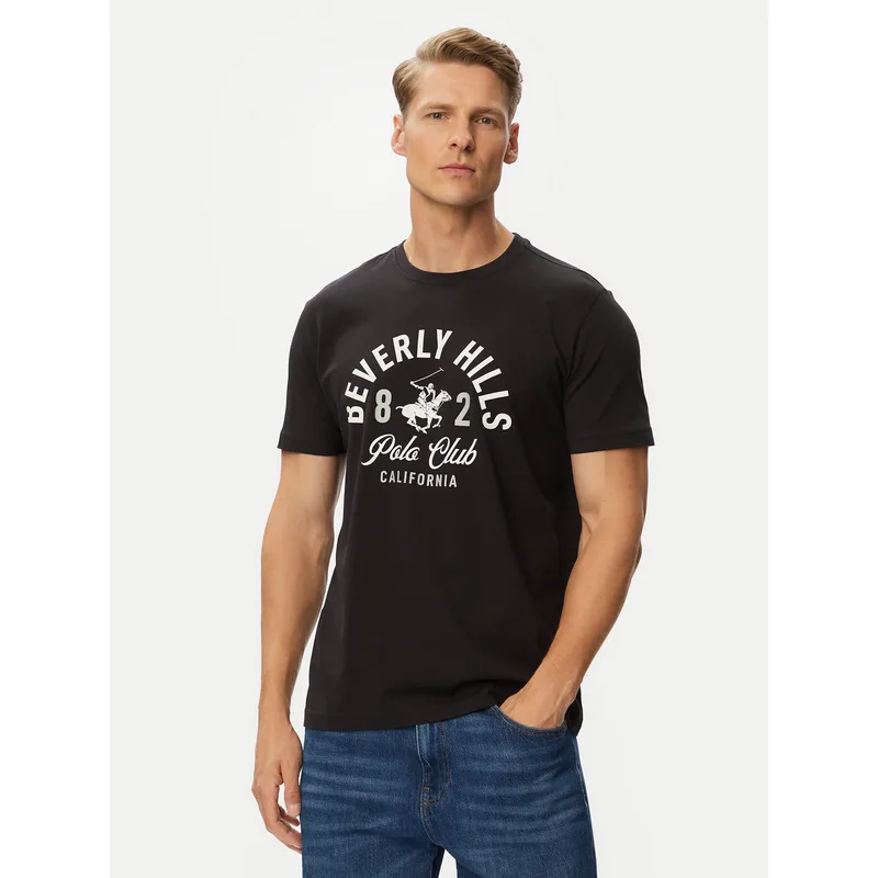 Beverly Hills Polo Club T-Shirt P-SS26M-TS1290 Μαύρο Regular Fit