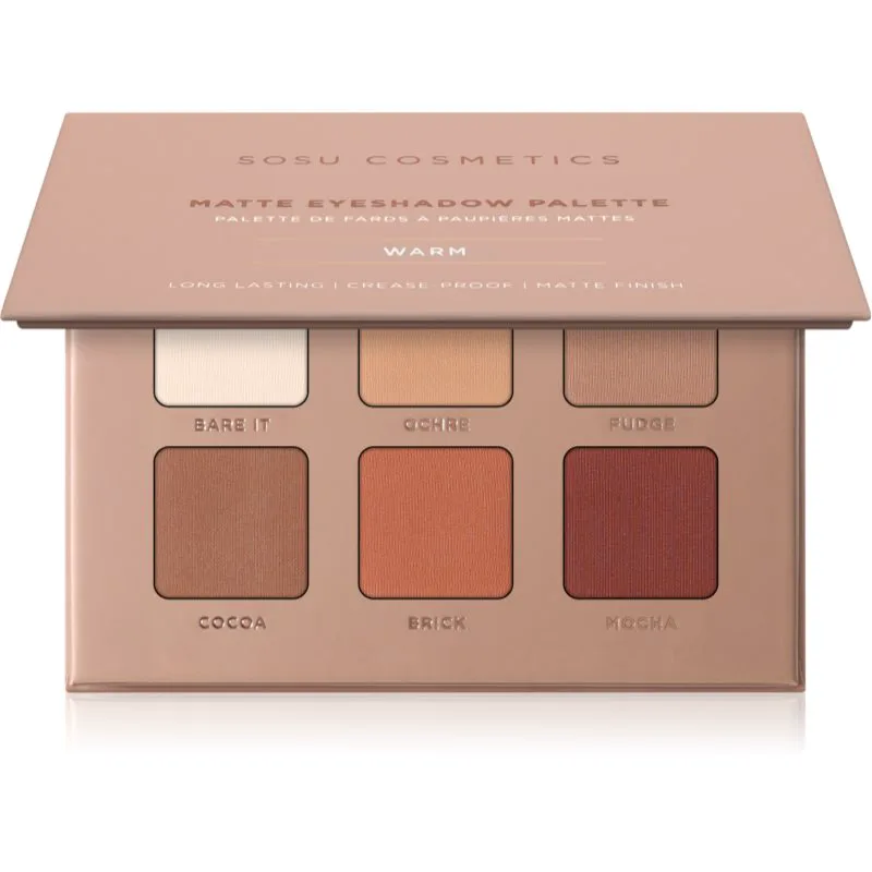 SOSU Cosmetics Matte Eyeshadow Palette Παλέτα σκιών για τα μάτια απόχρωση Warm 6x1.3 γρ