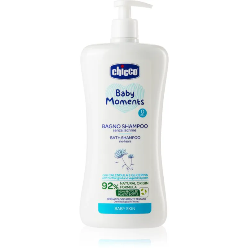 Chicco Baby Moments Bath Shampoo σαμπουάν για ολόκληρο το σώμα για παιδιά από τη γέννηση 0 m+ 750 ml