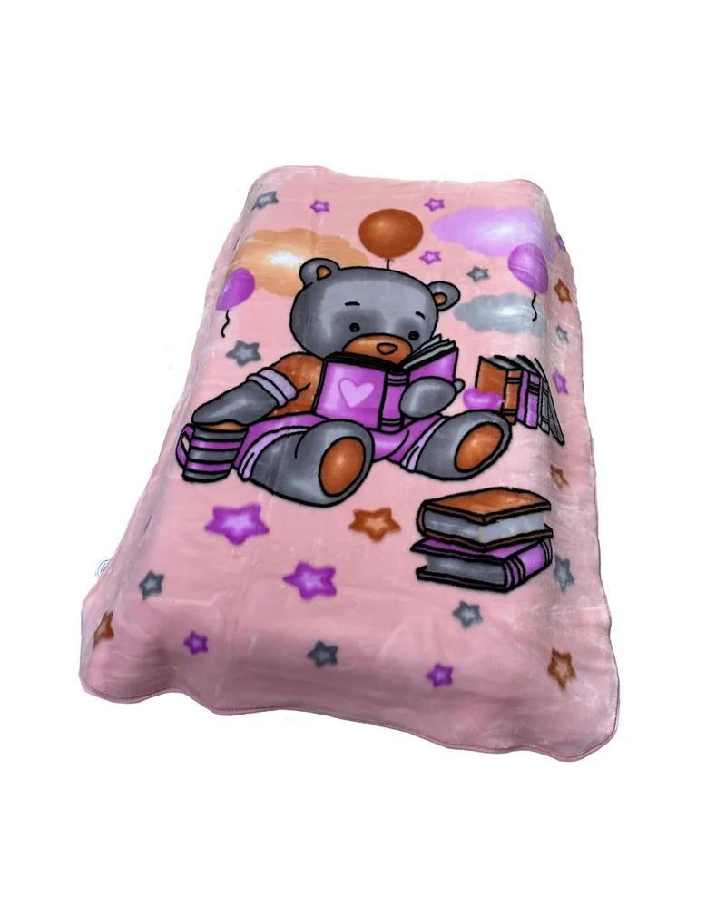 Κουβέρτα Βελουτέ Κούνιας Dimcol Studying Bear 37 Baby Ροζ 110x140