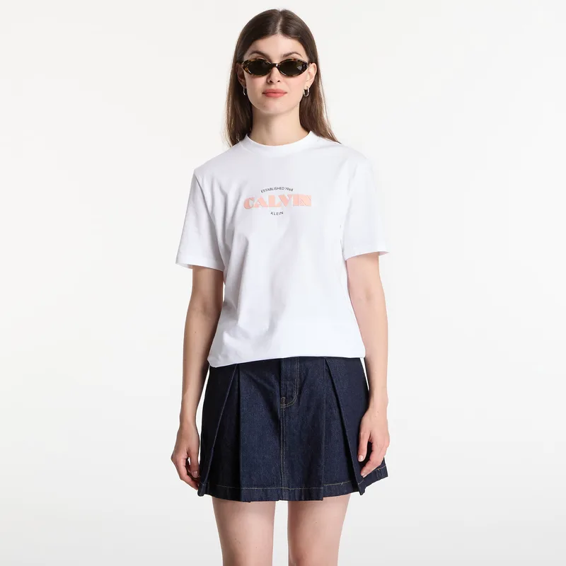T-shirt Calvin Klein Jeans Ss Classic Resort Calvin Logo Tee Bright White S