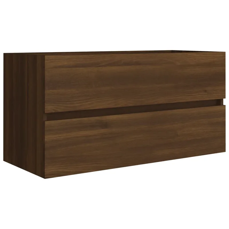 vidaXL Ντουλάπι Νιπτήρα Καφέ Δρυς 90x38,5x45 εκ. Επεξεργασμένο Ξύλο