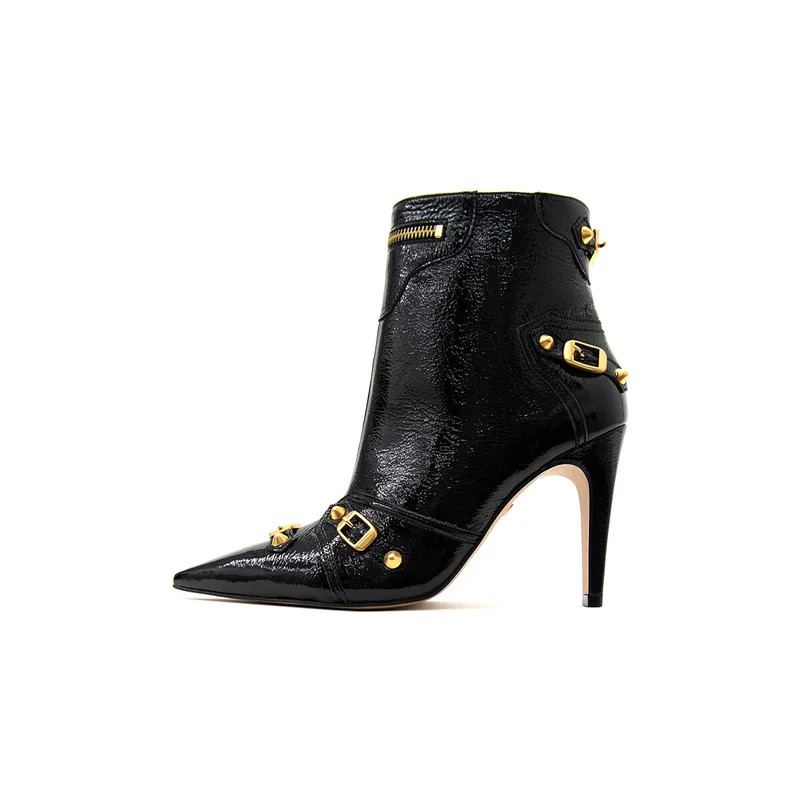 Μποτάκια/Low boots Carrano E67491 PATENT LEATHER HIGH HEEL ANKLE BOOTS WOMEN