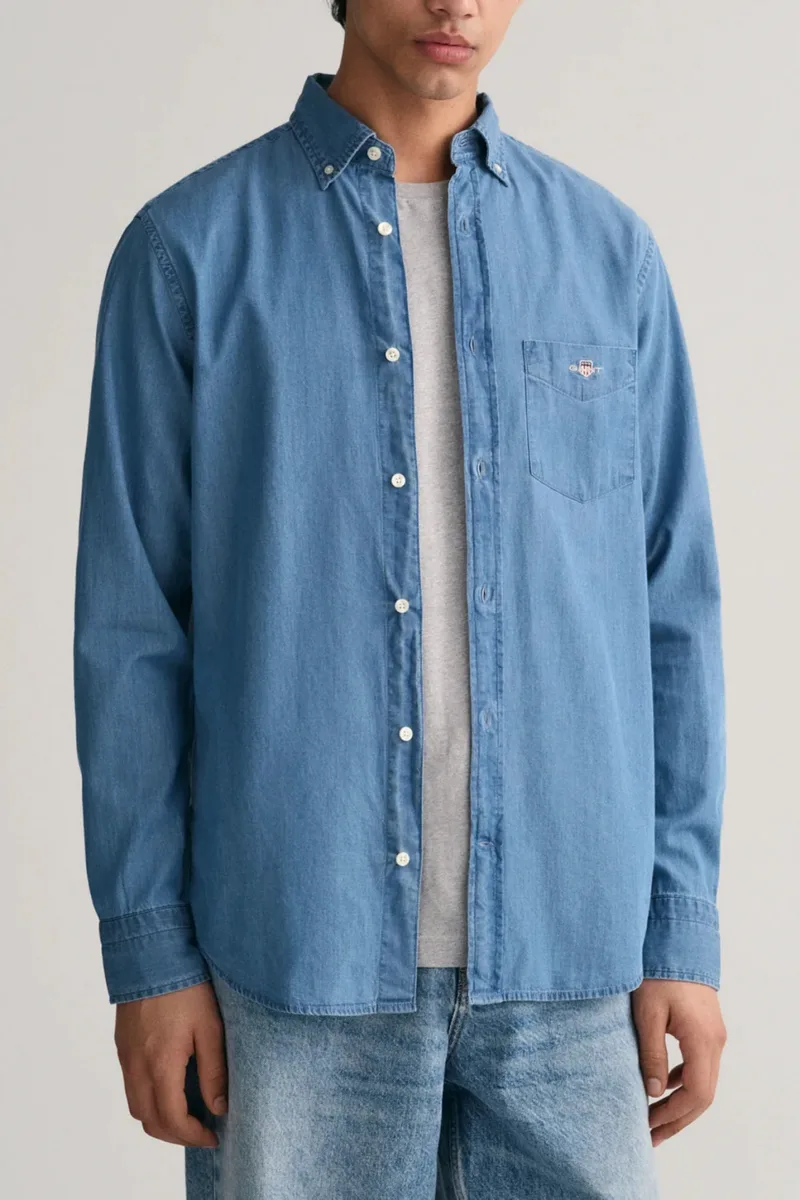 GANT ΥΠΟΚΑΜΙΣΟ REG INDIGO BD DENIM ΜΠΛΕ ΑΝΟΙΧΤΟ