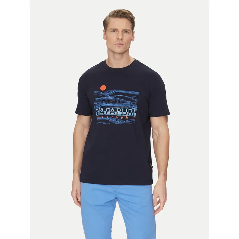 Napapijri T-Shirt S-Buti NP0A4INM Σκούρο μπλε Regular Fit