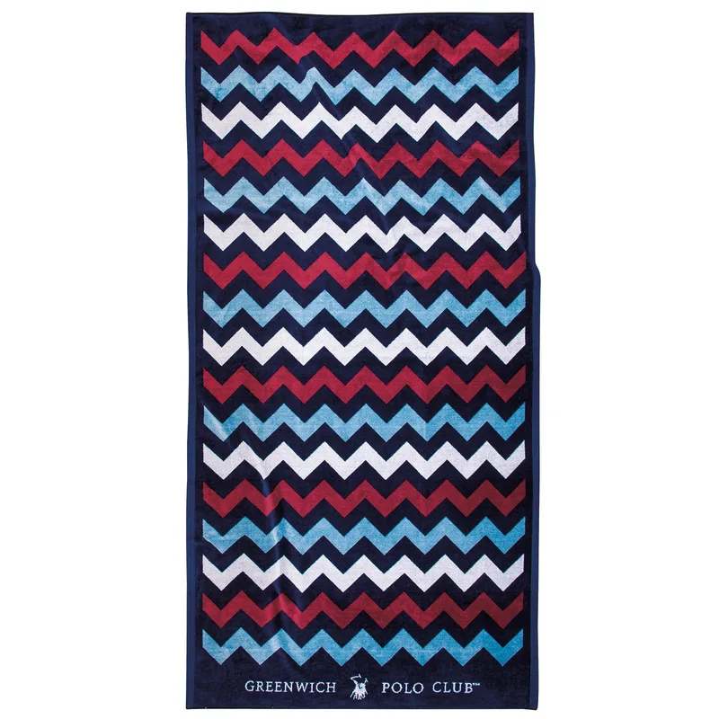 Πετσέτα Θαλάσσης Greenwich Polo Club 4008 Blue- Red- White 90x180