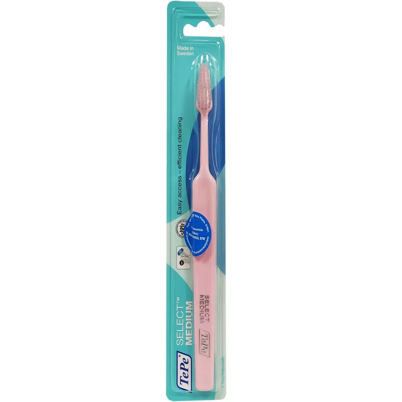 Tepe Select Medium Toothbrush Οδοντόβουρτσα με Μέτριας Σκληρότητας Ίνες για Βαθύ Καθαρισμό 1 Τεμάχιο - Ροζ