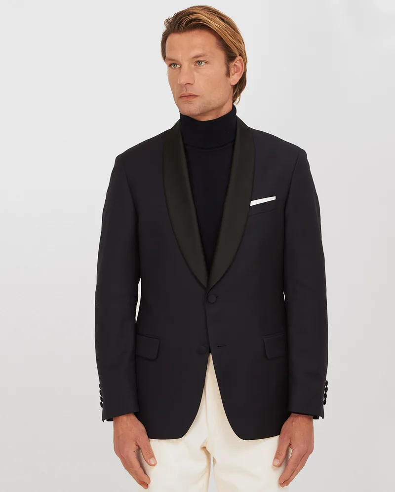 HD x Vardas Σακάκι Tuxedo Slim Fit σε Μπλέ