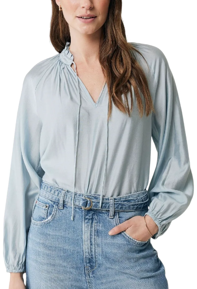 Top Mexx Blouse with ruffled collar stand MF006102641W-Lavender Γυναικείο