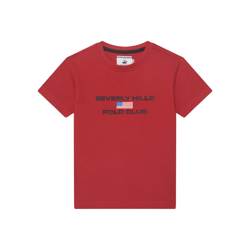 Beverly Hills Polo Club T-Shirt P-SS26B-TS0132 Κόκκινο Regular Fit